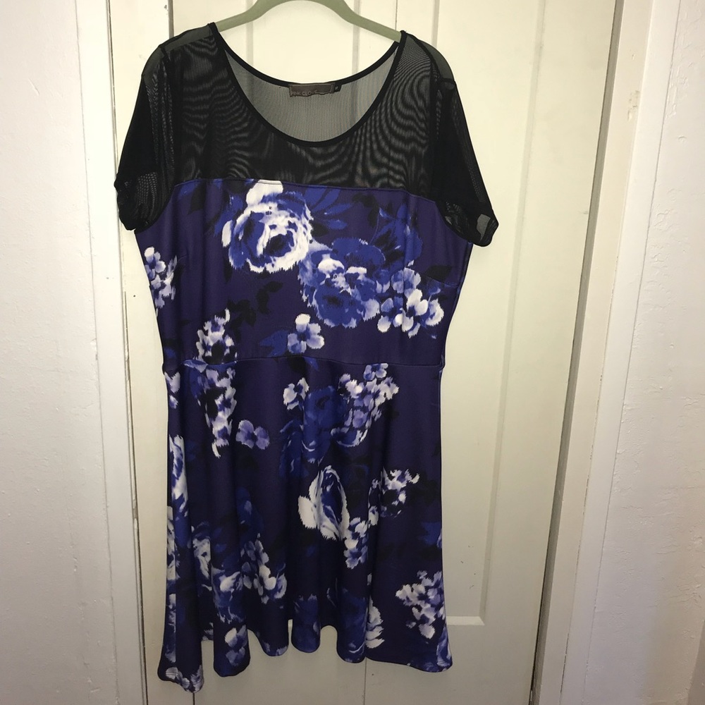 Pink Clove purple/blue floral dress size 16